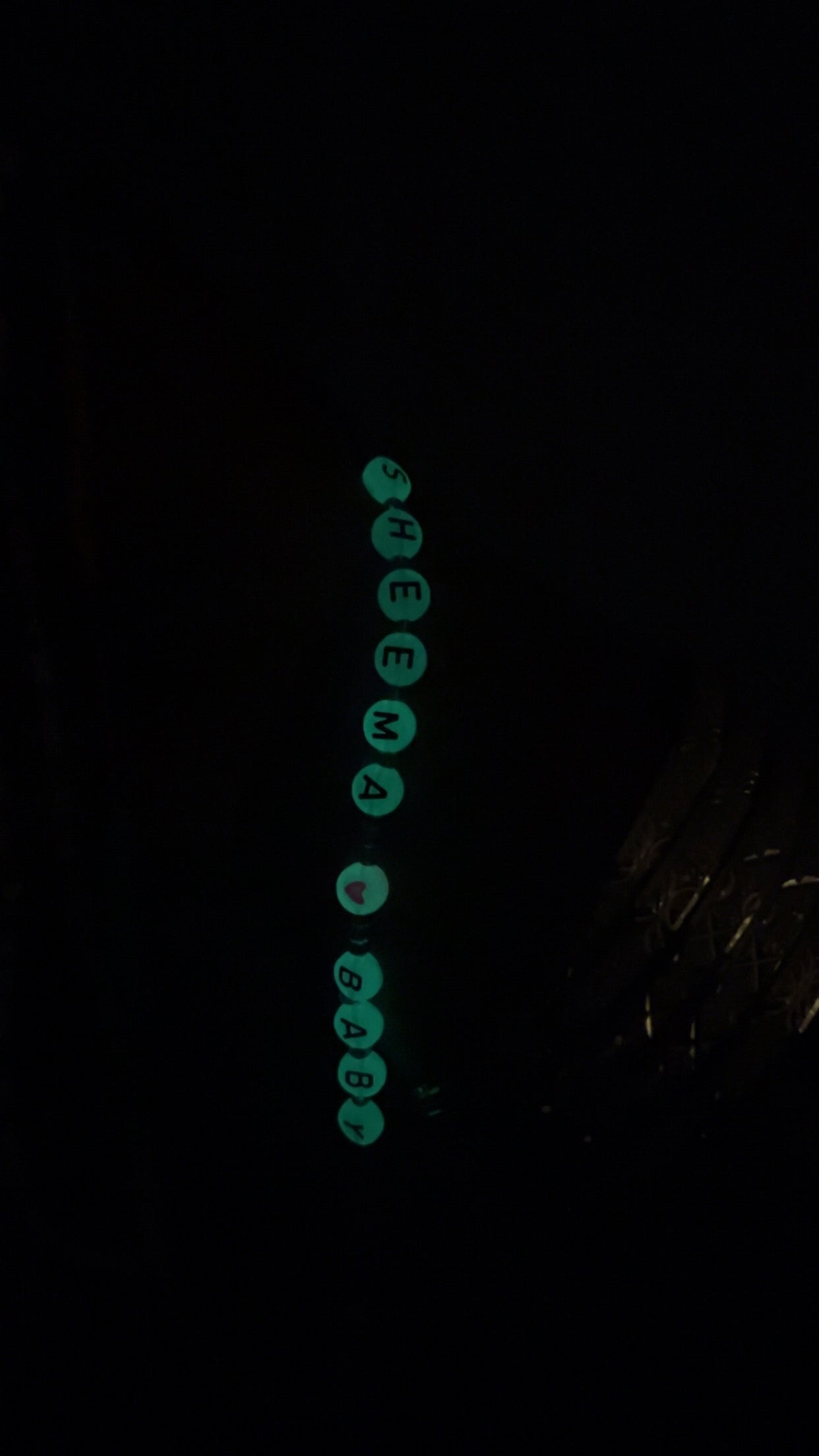 Glow in the dark  letters
